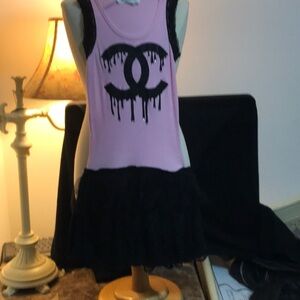 Elegant Pink and Black Kids Dress